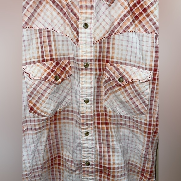 TWENTY X - 20X Orange/White/Red MARBLE SNAP Western Cowboy Size Small - Picture 3 of 6